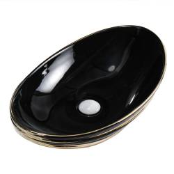 UMYWALKA NABLATOWA CERAMICZNA OWALNA LAVI-BL-GL-LN-625 CZARNA LAVI-BL-GL-LN-625