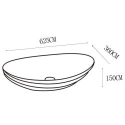 UMYWALKA NABLATOWA CERAMICZNA OWALNA LAVI-BL-GL-LN-625 CZARNA LAVI-BL-GL-LN-625