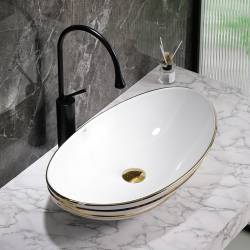 UMYWALKA NABLATOWA CERAMICZNA LAVI-WH-GL-LN-625 BIAŁA LAVI-WH-GL-LN-625