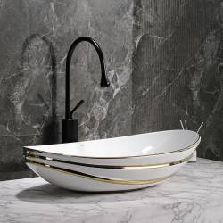 UMYWALKA NABLATOWA CERAMICZNA LAVI-WH-GL-LN-625 BIAŁA LAVI-WH-GL-LN-625