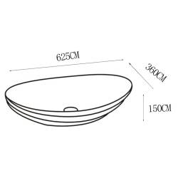 UMYWALKA NABLATOWA CERAMICZNA LAVI-WH-GL-LN-625 BIAŁA LAVI-WH-GL-LN-625