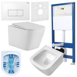 ZESTAW PODTYNKOWY WC STELAŻ HYDROSAN MISKA AQUA-WH-03 PRZYCISK BUTTON-5-WH BIAŁY
