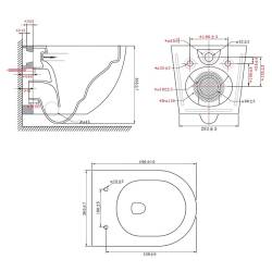 ZESTAW PODTYNKOWY WC STELAŻ HYDROSAN MISKA PURO-WH-03 PRZYCISK BUTTON-4-BL CZARNY