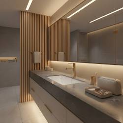 BATERIA UMYWALKOWA STOJĄCA ZŁOTA SZCZOTKOWANA MIKA-GL-BR