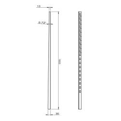 LISTWA SPADKOWA BRODZIKOWA CHROM LEWA 1800 MM LSB-CH-L-180