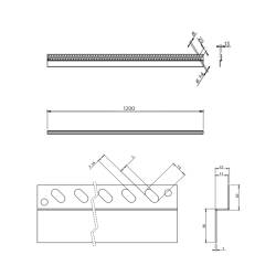 LISTWA CZOŁOWA BRODZIKOWA UNIWERSALNA ZŁOTA 1200 MM LCB-GL-120