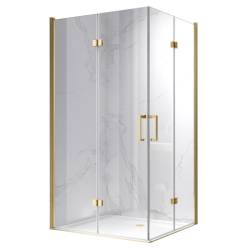 KABINA PRYSZNICOWA PROSTOKĄTNA ZES-KZ12B-GL-BR-100X80 ZŁOTA SZCZOTKOWANA 100x80 CM