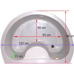 KABINA PRYSZNICOWA Z HYDROMASAŻEM WSH7128-125X90-PW1 125x90 CM WSH7128-125X90 