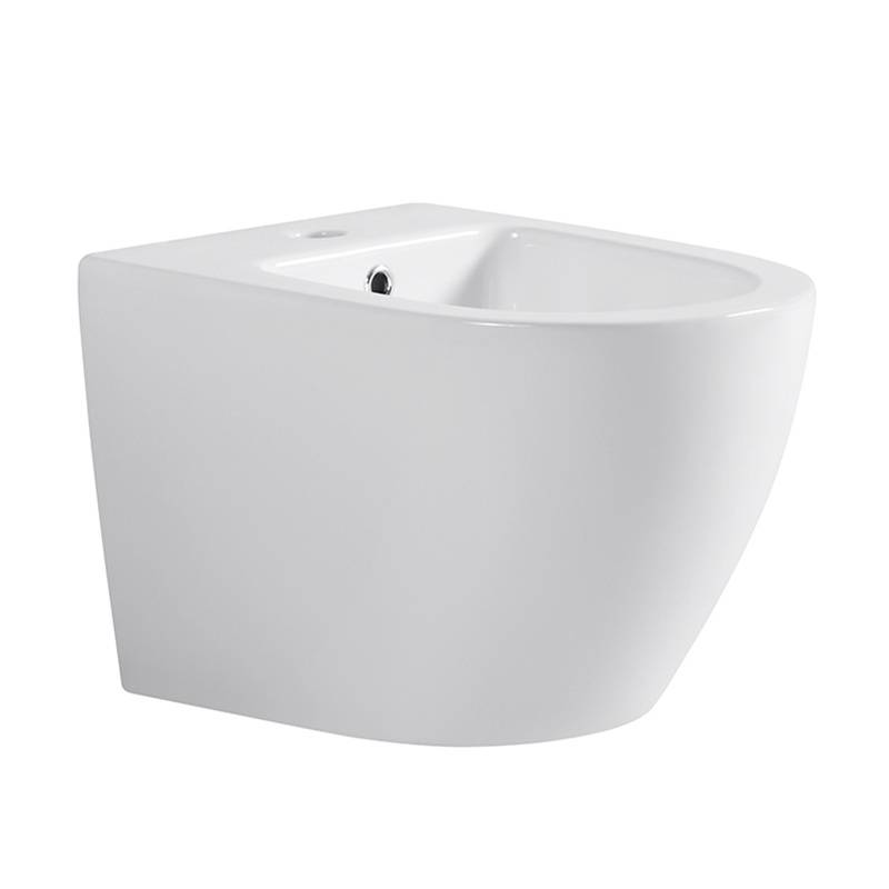 BIDET ŁAZIENKOWY PODWIESZANY WISZĄCY CERAMICZNY OWALNY BIAŁY BID-MIZU-WH 49 CM BID-MIZU-WH