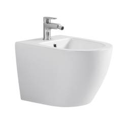 BIDET ŁAZIENKOWY PODWIESZANY WISZĄCY CERAMICZNY OWALNY BIAŁY BID-MIZU-WH 49 CM BID-MIZU-WH