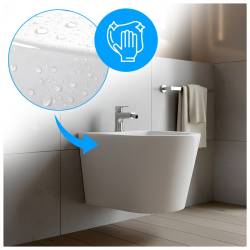 BIDET ŁAZIENKOWY PODWIESZANY WISZĄCY CERAMICZNY OWALNY BIAŁY BID-PRIMA-WH 49 CM BID-PRIMA-WH
