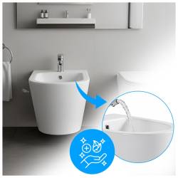 BIDET ŁAZIENKOWY PODWIESZANY WISZĄCY CERAMICZNY OWALNY BIAŁY BID-PRIMA-WH 49 CM BID-PRIMA-WH