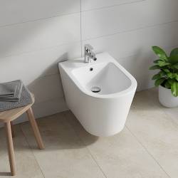 BIDET ŁAZIENKOWY PODWIESZANY WISZĄCY CERAMICZNY OWALNY BIAŁY BID-PRIMA-WH 49 CM BID-PRIMA-WH