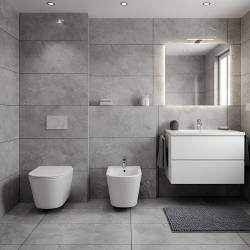 BIDET ŁAZIENKOWY PODWIESZANY WISZĄCY CERAMICZNY OWALNY BIAŁY BID-PRIMA-WH 49 CM BID-PRIMA-WH