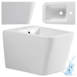 BIDET ŁAZIENKOWY PODWIESZANY WISZĄCY CERAMICZNY OWALNY BIAŁY BID-RAIN-WH 52 CM BID-RAIN-WH