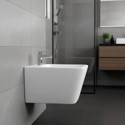 BIDET ŁAZIENKOWY PODWIESZANY WISZĄCY CERAMICZNY OWALNY BIAŁY BID-RAIN-WH 52 CM BID-RAIN-WH