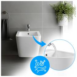 BIDET ŁAZIENKOWY PODWIESZANY WISZĄCY CERAMICZNY OWALNY BIAŁY BID-RAIN-WH 52 CM BID-RAIN-WH