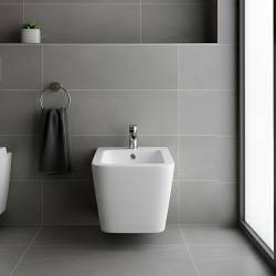 BIDET ŁAZIENKOWY PODWIESZANY WISZĄCY CERAMICZNY OWALNY BIAŁY BID-RAIN-WH 52 CM BID-RAIN-WH