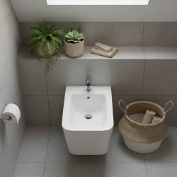 BIDET ŁAZIENKOWY PODWIESZANY WISZĄCY CERAMICZNY OWALNY BIAŁY BID-RAIN-WH 52 CM BID-RAIN-WH