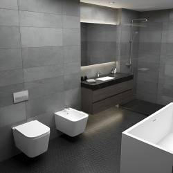 BIDET ŁAZIENKOWY PODWIESZANY WISZĄCY CERAMICZNY OWALNY BIAŁY BID-RAIN-WH 52 CM BID-RAIN-WH