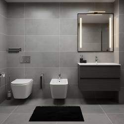 BIDET ŁAZIENKOWY PODWIESZANY WISZĄCY CERAMICZNY OWALNY BIAŁY BID-RAIN-WH 52 CM BID-RAIN-WH