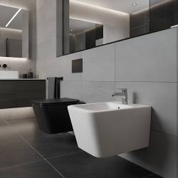 BIDET ŁAZIENKOWY PODWIESZANY WISZĄCY CERAMICZNY OWALNY BIAŁY BID-RAIN-WH 52 CM BID-RAIN-WH