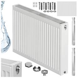 GRZEJNIK PŁYTOWY STALOWY ŚCIENNY PANELOWY CO TYP 22 PODŁĄCZENIE BOCZNE 60x80 BIAŁY CALOR-WH-1