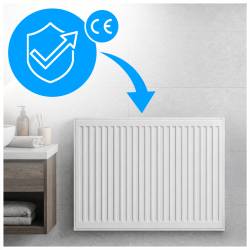 GRZEJNIK PŁYTOWY STALOWY ŚCIENNY PANELOWY CO TYP 22 PODŁĄCZENIE BOCZNE 60x80 BIAŁY CALOR-WH-1