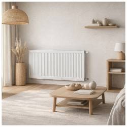 GRZEJNIK PŁYTOWY STALOWY ŚCIENNY PANELOWY CO TYP 22 PODŁĄCZENIE BOCZNE 60x120 BIAŁY CALOR-WH-3