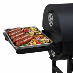 GRILL WĘGLOWY ZAMYKANY OGRODOWY Z PÓŁKAMI BLATEM POKRYWA BECZKA POPIELNIK VL19