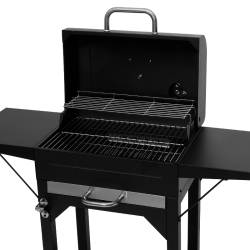 GRILL WĘGLOWY ZAMYKANY OGRODOWY DUŻY Z POKRYWĄ PÓŁKAMI TERMOMETR KOMIN VL18