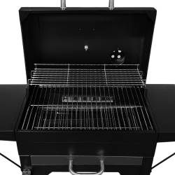 GRILL WĘGLOWY ZAMYKANY OGRODOWY DUŻY Z POKRYWĄ PÓŁKAMI TERMOMETR KOMIN VL18
