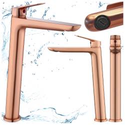 BATERIA UMYWALKOWA STOJĄCA WYSOKA MIEDZIANA SZCZOTKOWANA GRETA-H-CO-BR