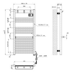GRZEJNIK ŁAZIENKOWY ELEKTRYCZNY ALUMINIOWY DRABINKA ECO 500W YASUR BIAŁY YASUR-WH