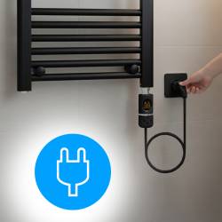 GRZEJNIK ŁAZIENKOWY ELEKTRYCZNY ENERGOOSZCZĘDNY DRABINKA 300W MANAM CZARNY MANAM-BL