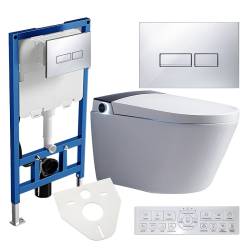 ZESTAW PODTYNKOWY WC STELAŻ TOALETA AUTOMATYCZNA DROP-WH PRZYCISK CHROM ZES-DROP-WH-CH-2