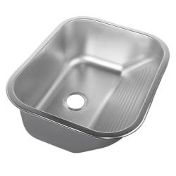 ZLEW GOSPODARCZY STAL NIERDZEWNA JEDNOKOMOROWY ZES-TEON-CH-53X43 ZLEW KUCHENNY SYFON UCHWYTY ZES-TEON-CH-53X43