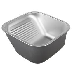 ZLEW GOSPODARCZY STAL NIERDZEWNA JEDNOKOMOROWY ZES-ASTA-CH-45X45 ZLEW KUCHENNY SYFON UCHWYTY 2 GATUNEK ZES-ASTA-CH-45X45