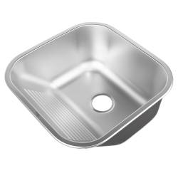 ZLEW GOSPODARCZY STAL NIERDZEWNA JEDNOKOMOROWY ZES-ASTA-CH-45X45 ZLEW KUCHENNY SYFON UCHWYTY 2 GATUNEK ZES-ASTA-CH-45X45
