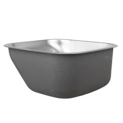 ZLEW GOSPODARCZY STAL NIERDZEWNA JEDNOKOMOROWY ZES-ASTA-CH-45X45 ZLEW KUCHENNY SYFON UCHWYTY 2 GATUNEK ZES-ASTA-CH-45X45