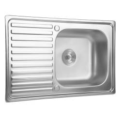 ZLEWOZMYWAK JEDNOKOMOROWY STALOWY 80x50 CM INOX ZLEW KUCHENNY HAKON 2 GATUNEK ZES-HAKON-CH-80X50