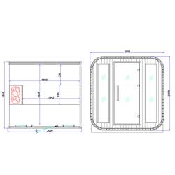 SAUNA OGRODOWA FIŃSKA BECZKA Z PIECEM MOLDE 2-4 OSOBOWA 180x200 CM NOWY PANEL MOLDE-2