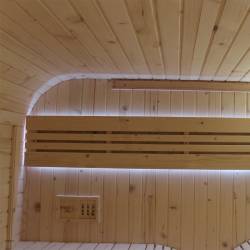 SAUNA OGRODOWA FIŃSKA BECZKA Z PIECEM MOLDE 2-4 OSOBOWA 180x200 CM NOWY PANEL MOLDE-2