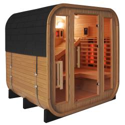 SAUNA OGRODOWA KOMBO FIŃSKA - INFRARED BECZKA MOLDE-A 4-6 OSOBOWA 180x200 CM 2W1 MOLDE-A-2