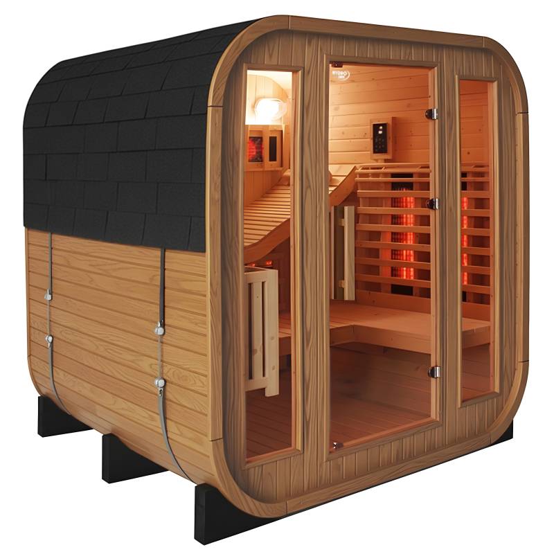 SAUNA OGRODOWA KOMBO FIŃSKA - INFRARED BECZKA MOLDE-A 4-6 OSOBOWA 180x200 CM 2W1 MOLDE-A-2