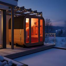 SAUNA OGRODOWA KOMBO FIŃSKA - INFRARED BECZKA MOLDE-A 4-6 OSOBOWA 180x200 CM 2W1 MOLDE-A-2