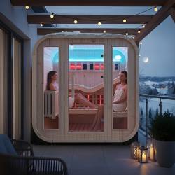 SAUNA OGRODOWA KOMBO FIŃSKA - INFRARED BECZKA MOLDE-A 4-6 OSOBOWA 180x200 CM 2W1 MOLDE-A-2