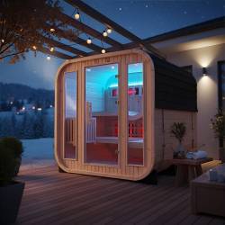 SAUNA OGRODOWA KOMBO FIŃSKA - INFRARED BECZKA MOLDE-A 4-6 OSOBOWA 180x200 CM 2W1 MOLDE-A-2
