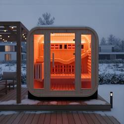 SAUNA OGRODOWA KOMBO FIŃSKA - INFRARED BECZKA MOLDE-A 4-6 OSOBOWA 180x200 CM 2W1 MOLDE-A-2