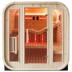 SAUNA OGRODOWA KOMBO FIŃSKA - INFRARED BECZKA MOLDE-A 4-6 OSOBOWA 180x200 CM 2W1 MOLDE-A-2